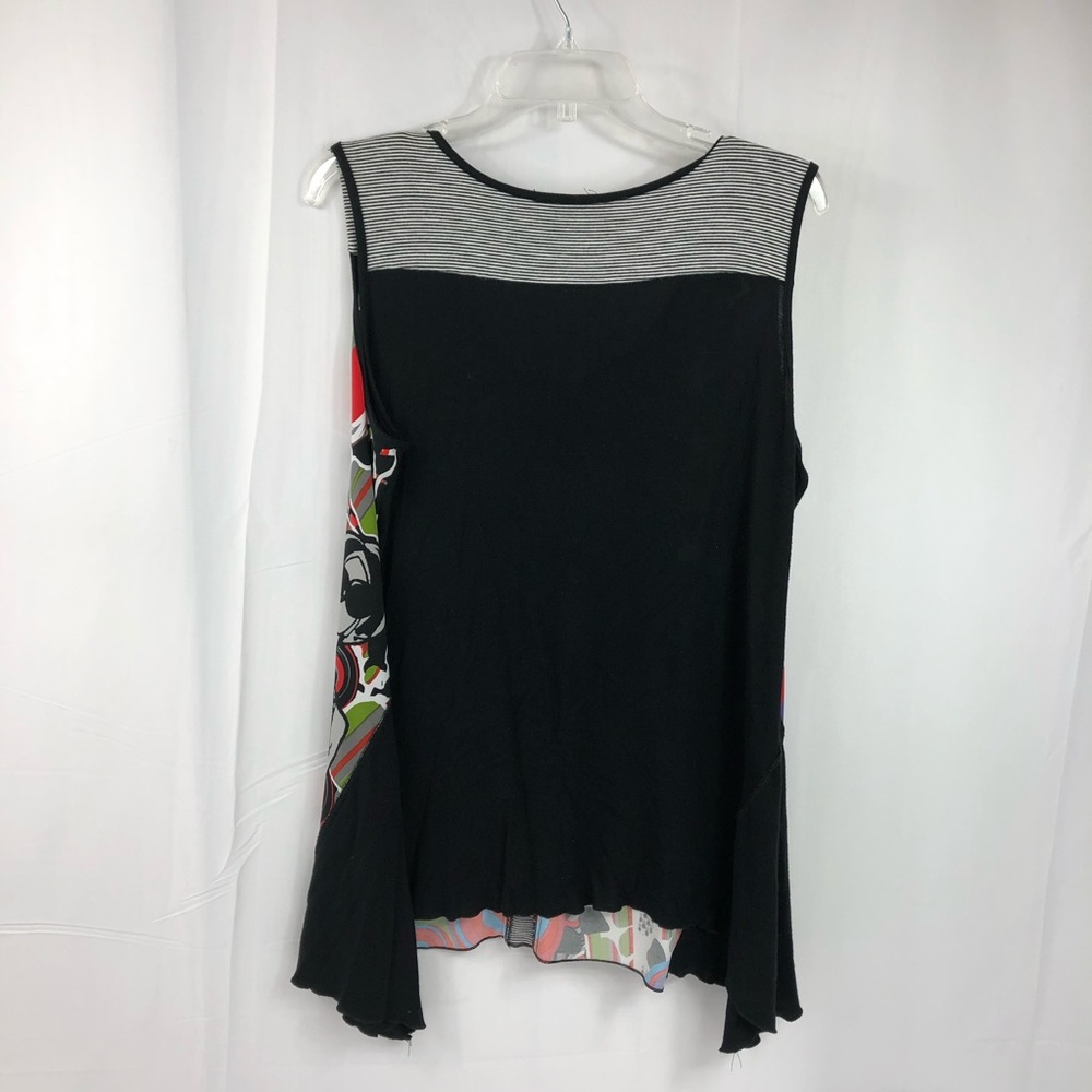 Zoe Black & Bright Mixed Material Sleeveless Top - Picture 3 of 6